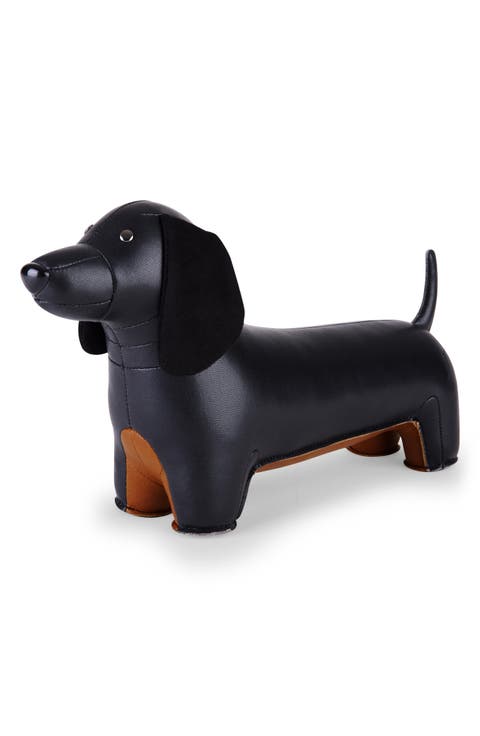 Teckel Dachshund Faux Leather Bookend
