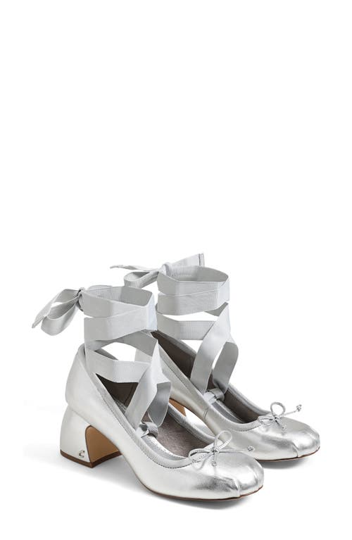 Circus NY by Sam Edelman Della Ankle Wrap Pump in Soft Silver 