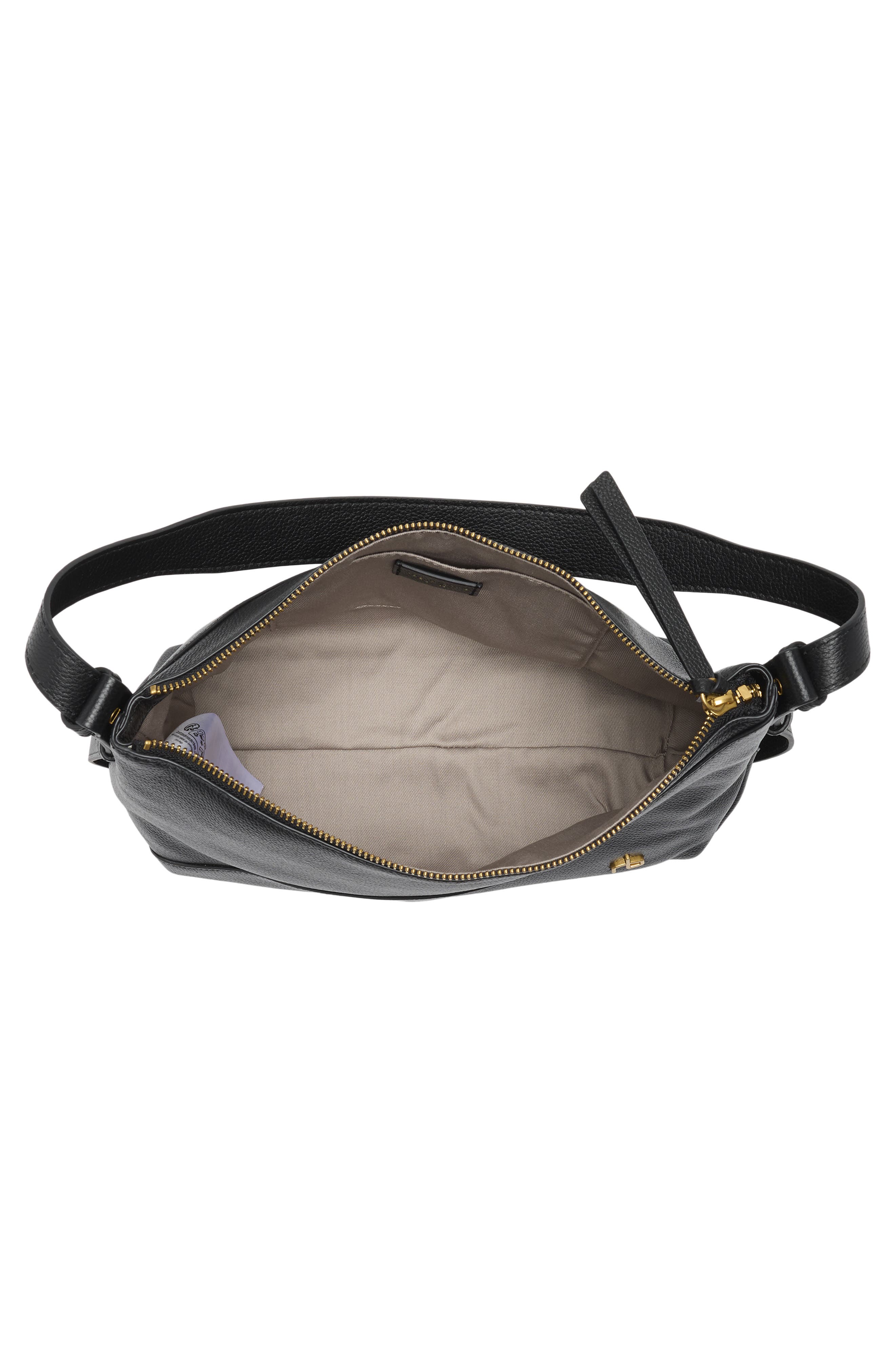 rag & bone Fulton Leather Shoulder Bag, Alternate, color, Black