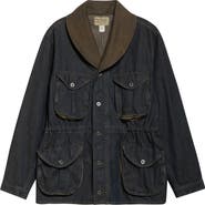 Double RL Shawl Collar Cotton & Linen Blend Denim Jacket