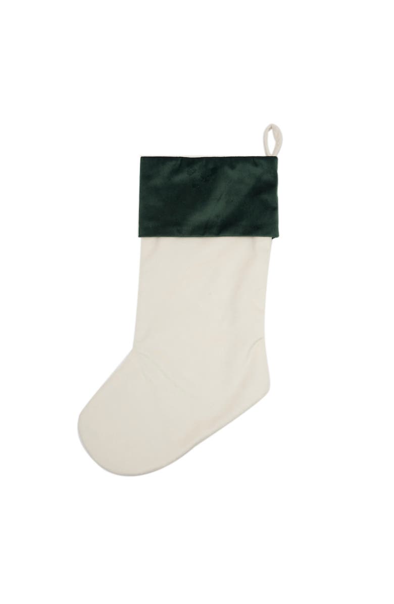 C&F Home Velvet Wreath Hanging Christmas Stocking 20", Alternate, color, Green