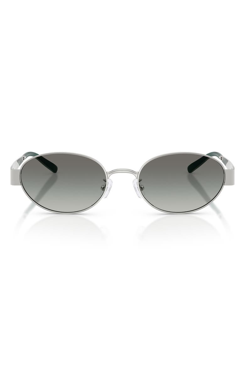 Tory Burch 54mm Oval Sunglasses, Main, color, Silver / Grey Gradient
