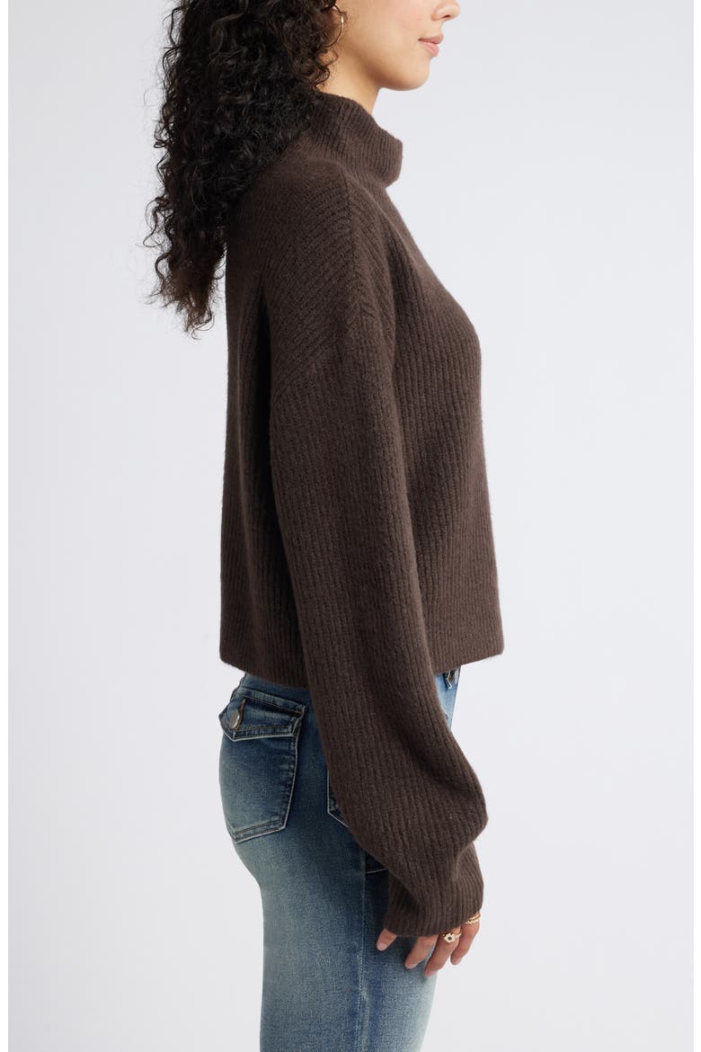 Oversize Cozy Mock Neck Sweater, Alternate, color, BROWN COFFEE