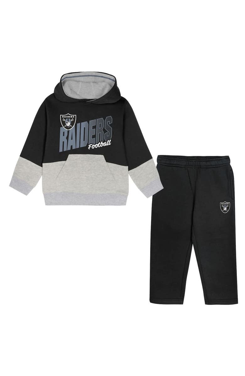 Outerstuff Toddler Outerstuff Black Las Vegas Raiders Lineman Fleece Hoodie & Pants Set, Alternate, color, Black