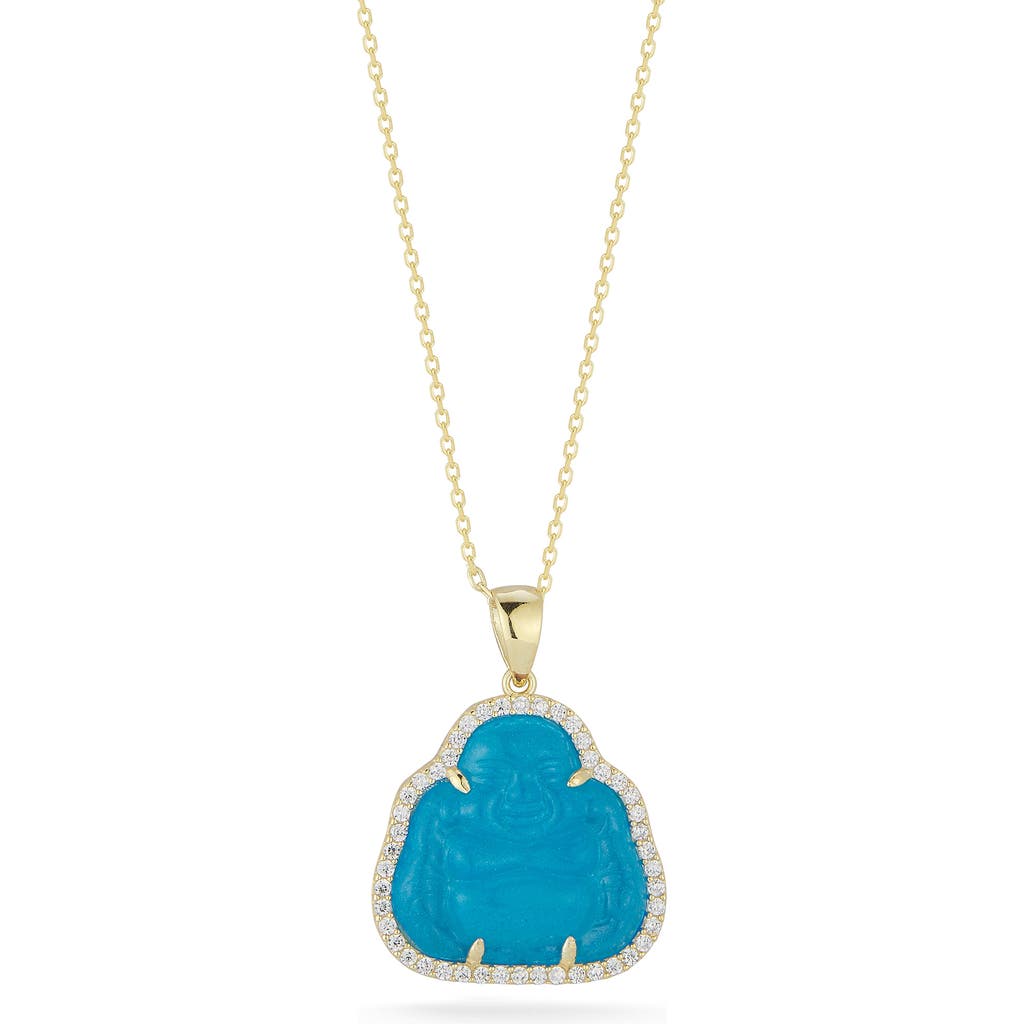Sphera Milano 14k Over Silver Cz Resin Necklace In Gold