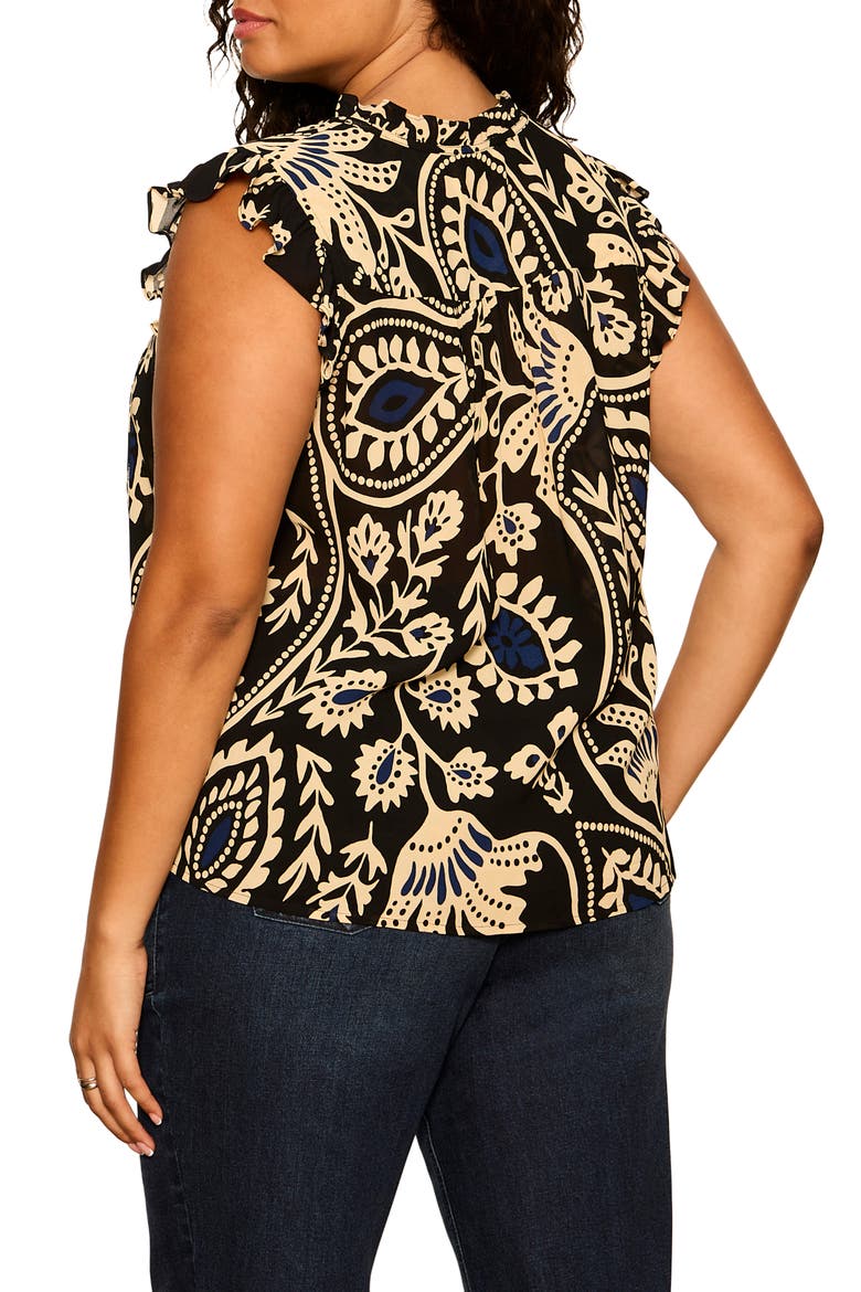 Living It Up Cap Sleeve Top, Alternate, color, SHAPESHIFT BLACK