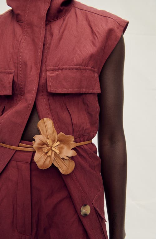 Mango Flower Thin Leather Belt