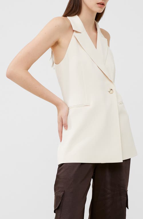 French Connection Harrie Suiting Halterneck Waistcoat In Classic Cream