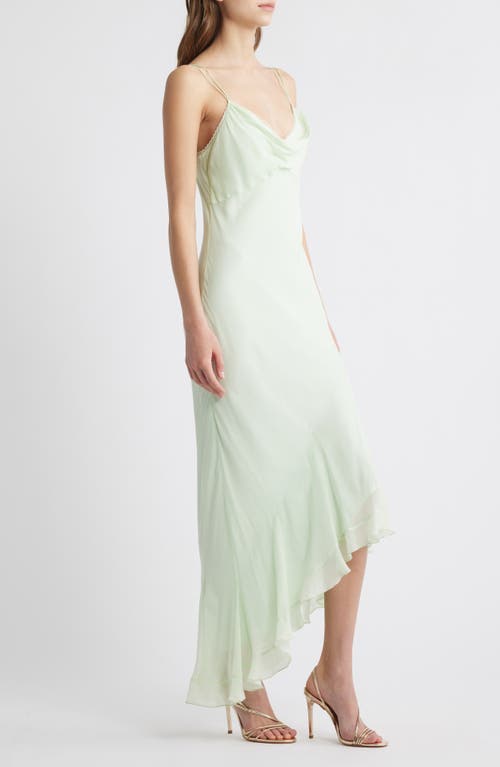 Shop Loveshackfancy Chesley High-low Dress In Washed Sage