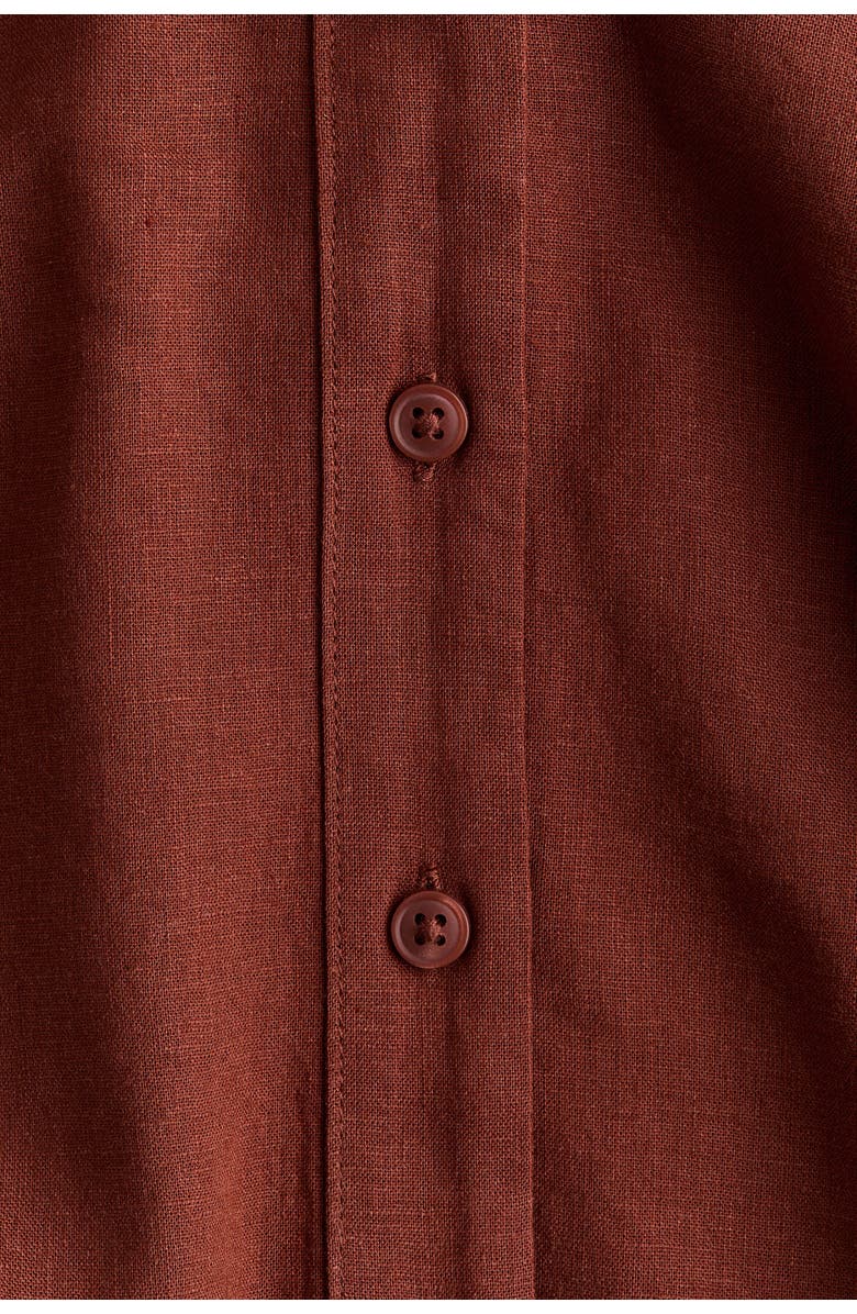 H&M Linen-blend Shirt, Alternate, color, Brown