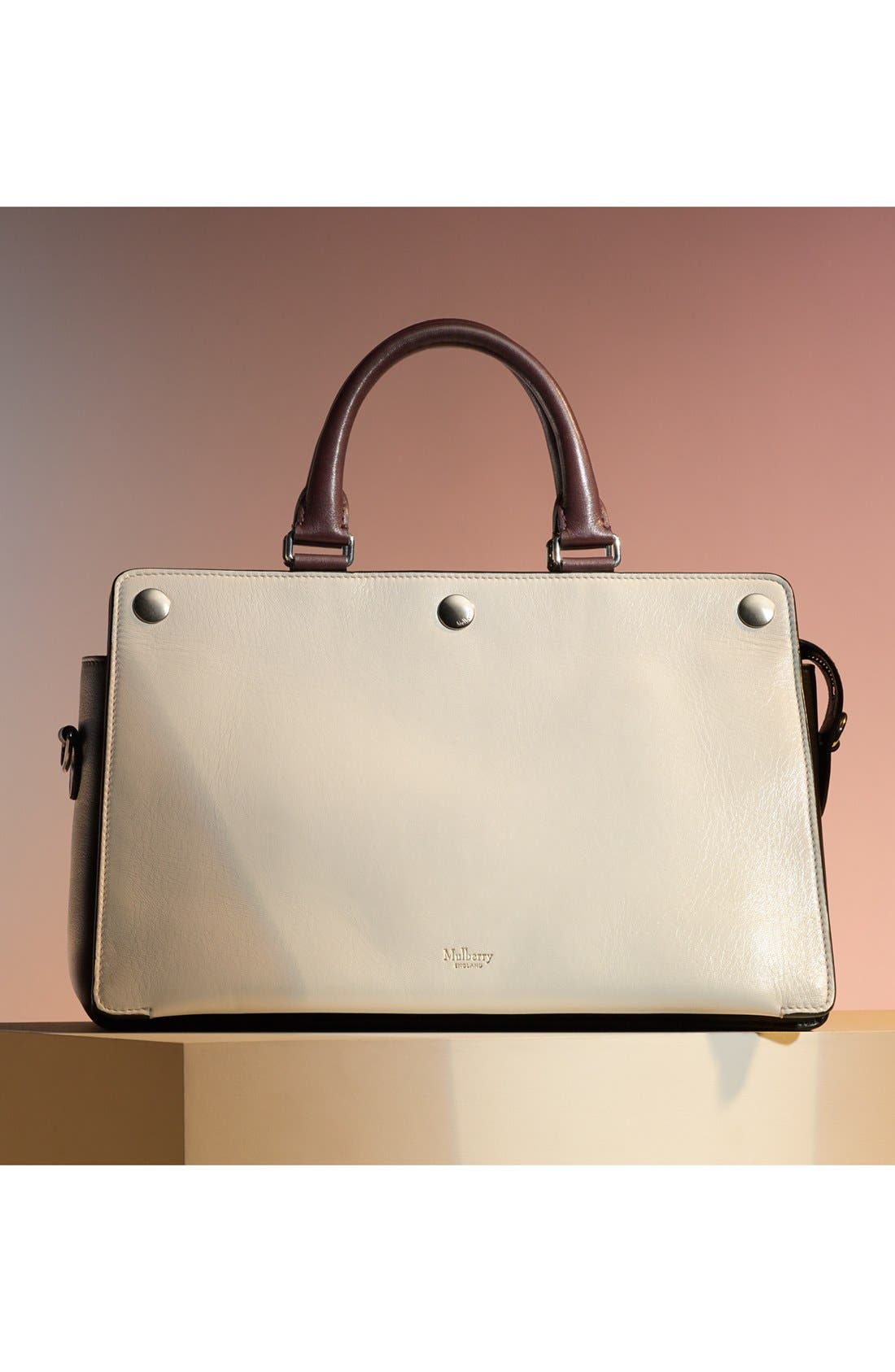 'Chester' Leather Satchel, Alternate, color, WHITE/BLACK/OXBLOOD