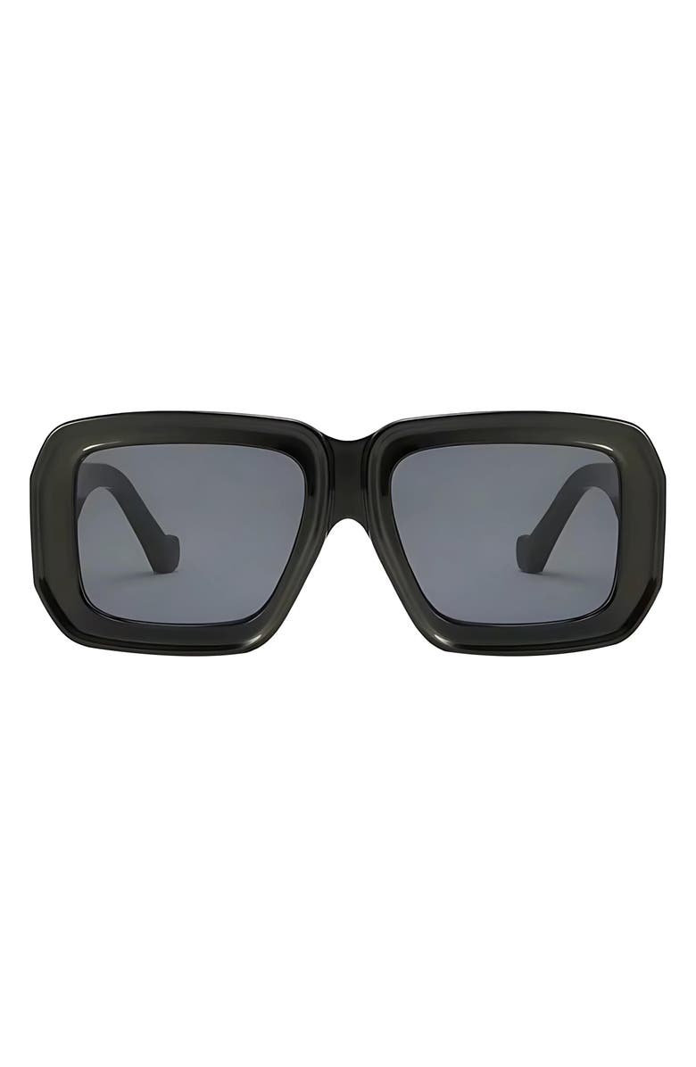 Fifth & Ninth Brooke 52mm Polarized Square Sunglasses, Main, color, Black / Black