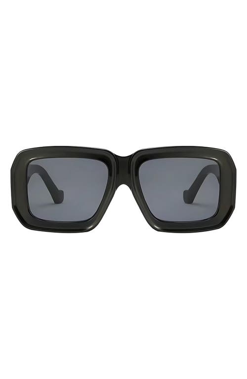 Fifth & Ninth Brooke 52mm Polarized Square Sunglasses in Black /Black 