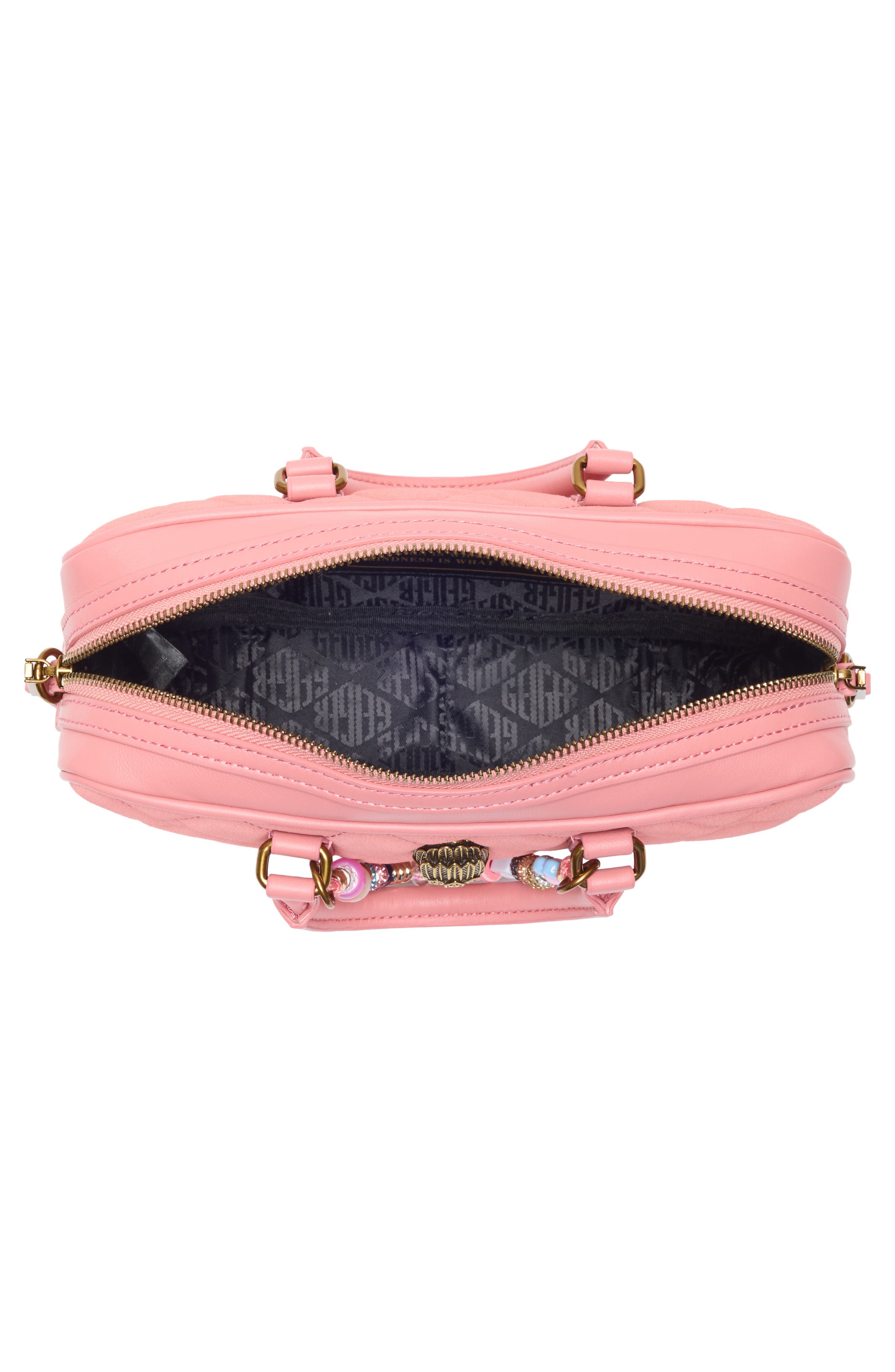 Kurt Geiger London Small Kensington Quilted Leather Duffle Bag, Alternate, color, Pink Comb