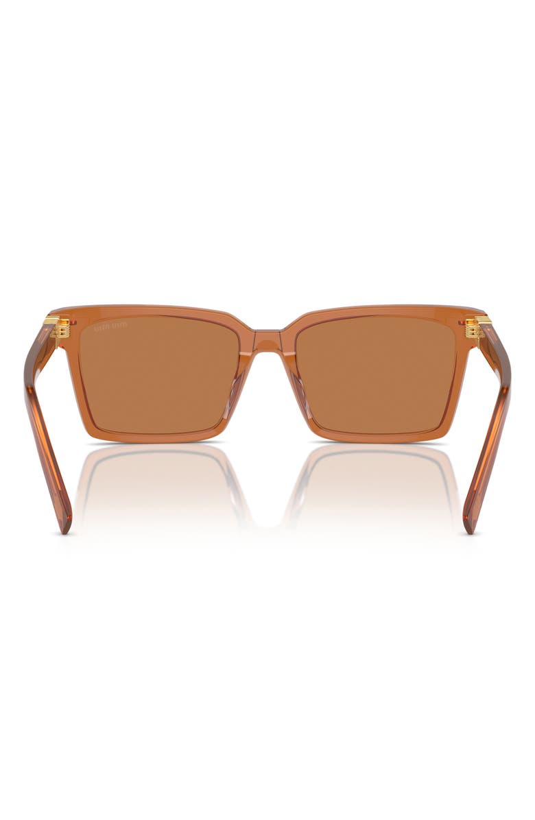 Miu Miu 55mm Rectangular Sunglasses, Alternate, color, Brown