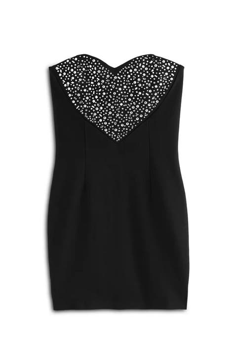 Ari Heart Black With Rhinestones Dress