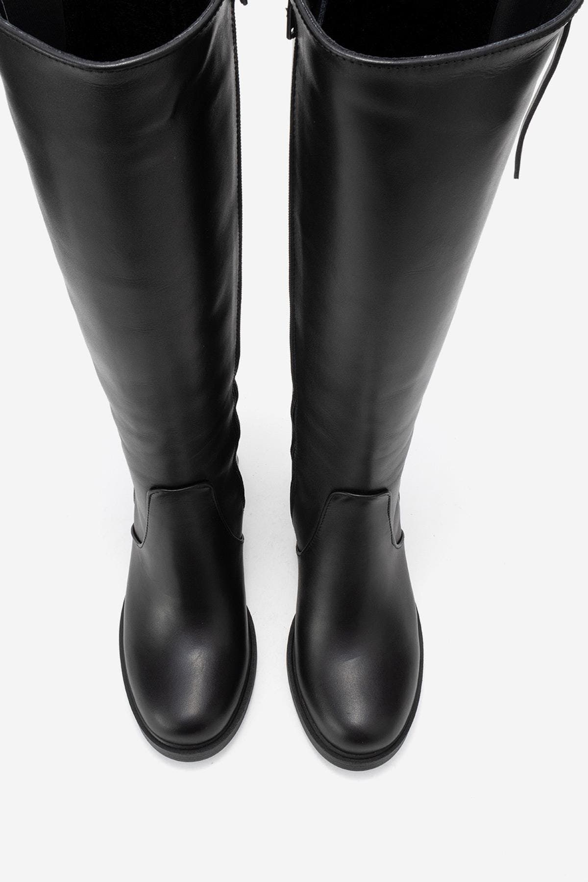 Forever & Always Shoes Lensa Leather Block Heel Boot, Alternate, color, Black