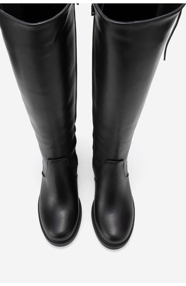 Forever & Always Shoes Lensa Leather Block Heel Boot, Alternate, color, Black