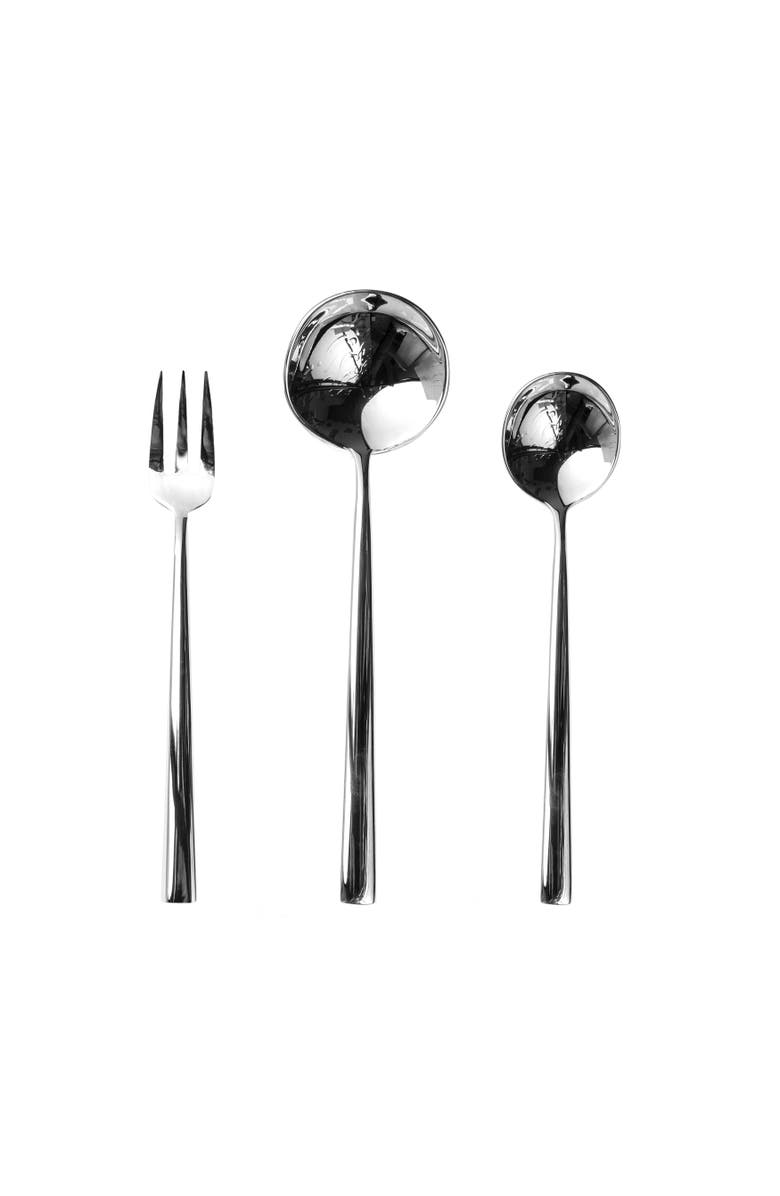 Mepra Movida Serving Set - 3 Pieces, Main, color, Silver