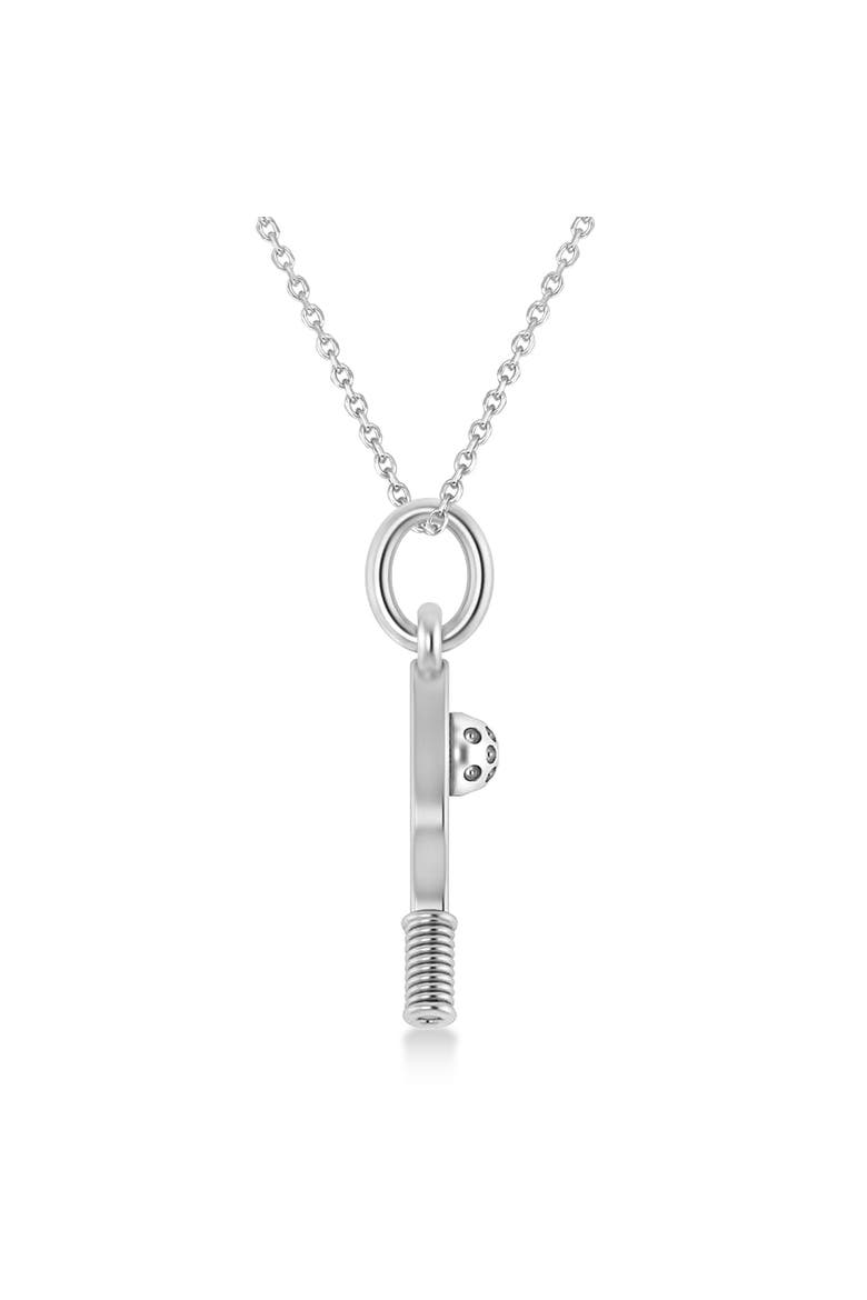 Womens Pickleball Paddle Pendant Necklace 14K, Alternate, color, white gold