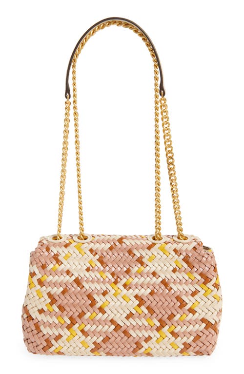 Tory Burch Small Kira Woven Leather Crossbody Bag In Multi