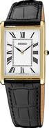 SEIKO WATCHES Essentials Croc Embossed Leather Strap Watch