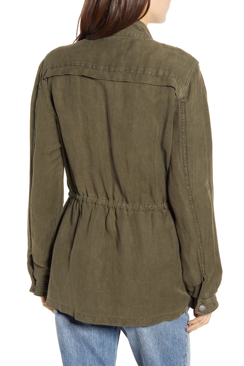 Linen Blend Field Jacket, Alternate, color, OLIVE SARMA