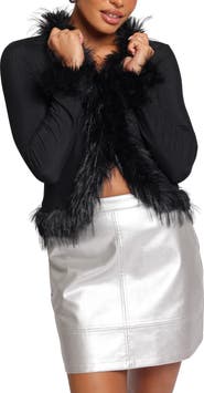 Petal & Pup Katerina Faux Fur Trim Top