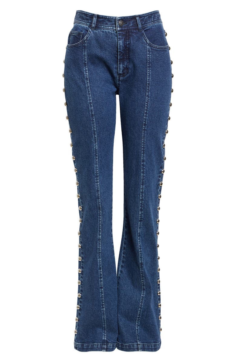 Cinq à Sept Shailene Studded Flare Jeans, Alternate, color, 