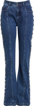 Cinq à Sept Shailene Studded Flare Jeans