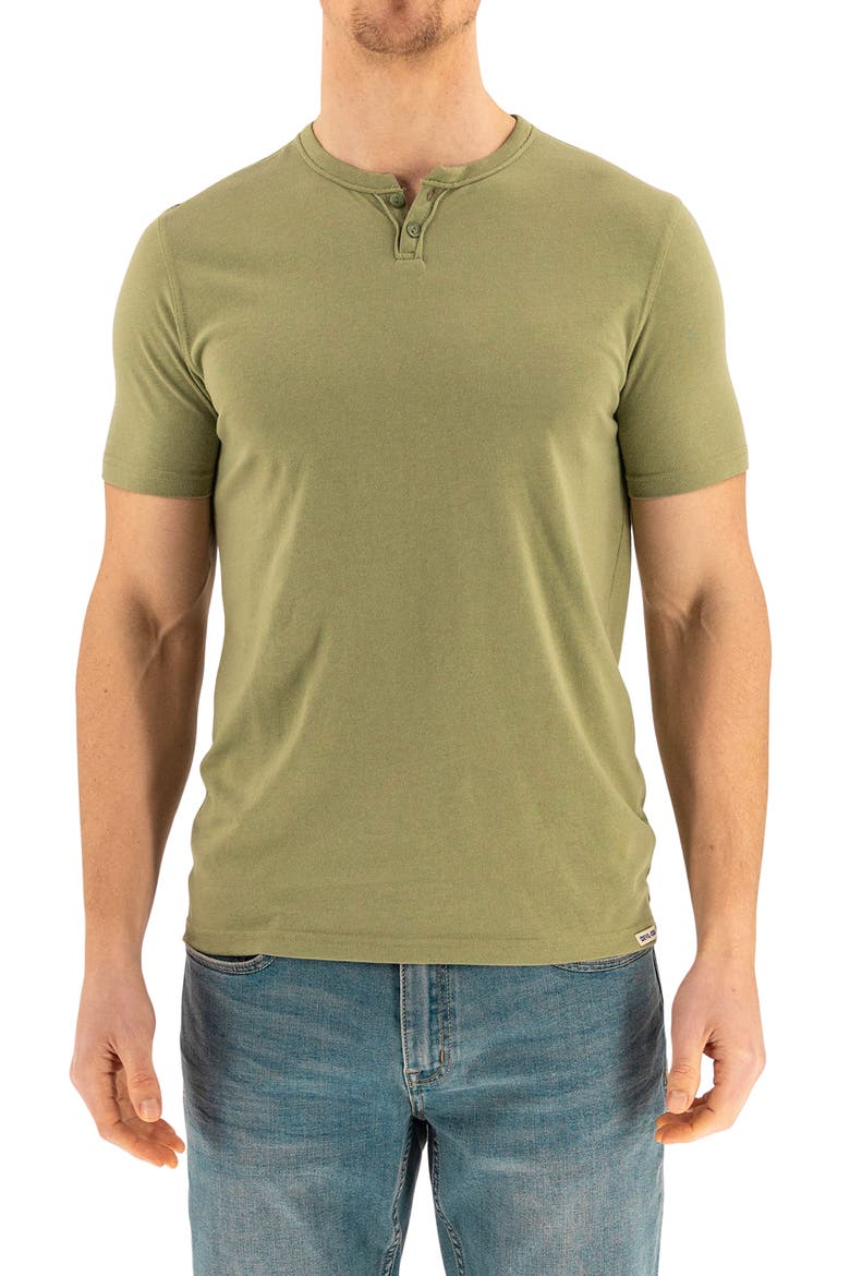 Short Sleeve Henley, Main, color, OIL GREEN