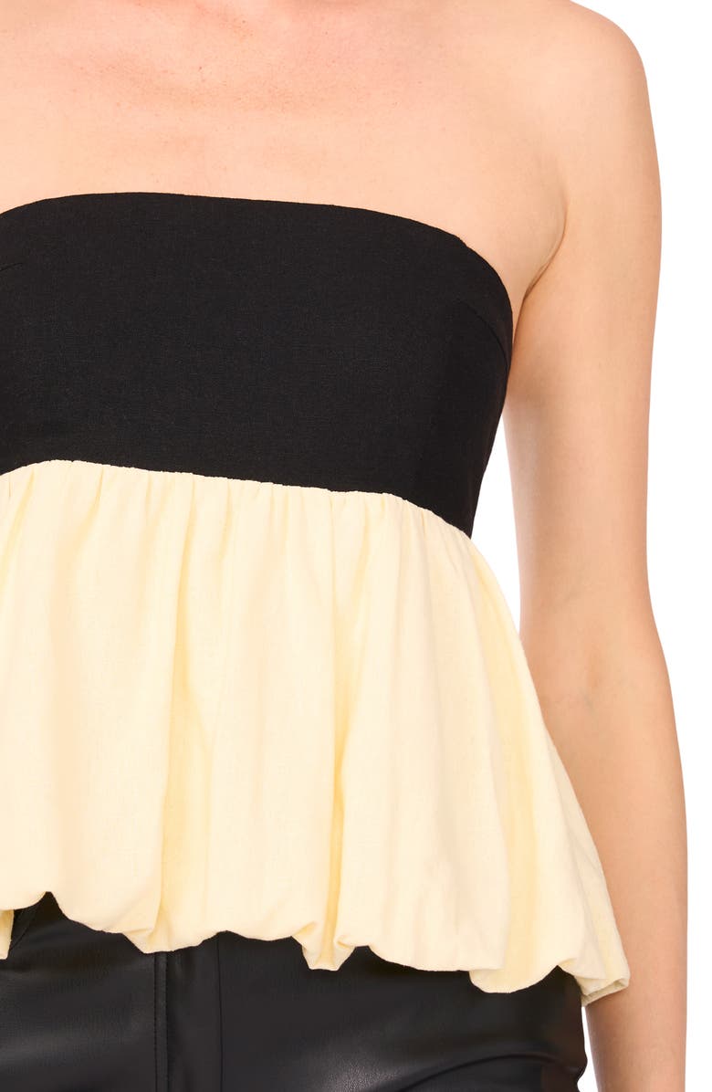 Parker The Leia Bubble Hem Peplum Top, Alternate, color, Rich Black