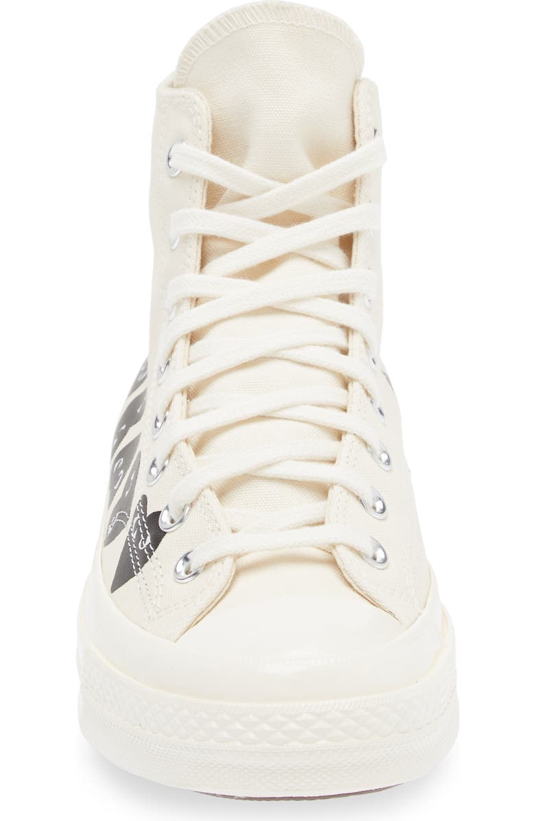 Comme des Garçons PLAY x Converse Gender Inclusive Chuck Taylor<sup>®</sup> Heart High Top Sneaker, Alternate, color, Beige