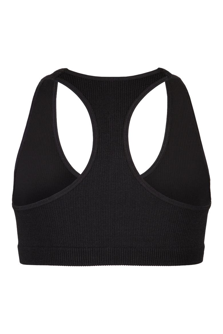 The Seamless Racerback Bralette, Alternate, color, JET BLACK