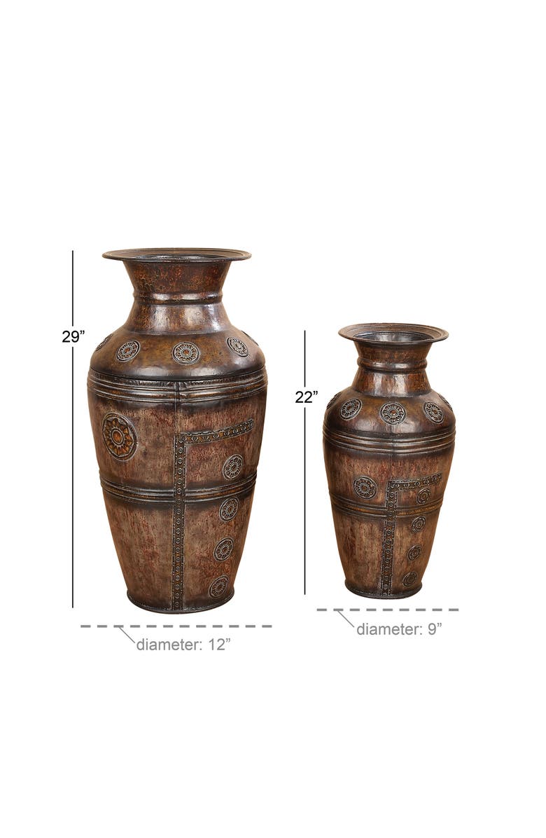 UMA Set of 2 Floor Vases, Alternate, color, Brown