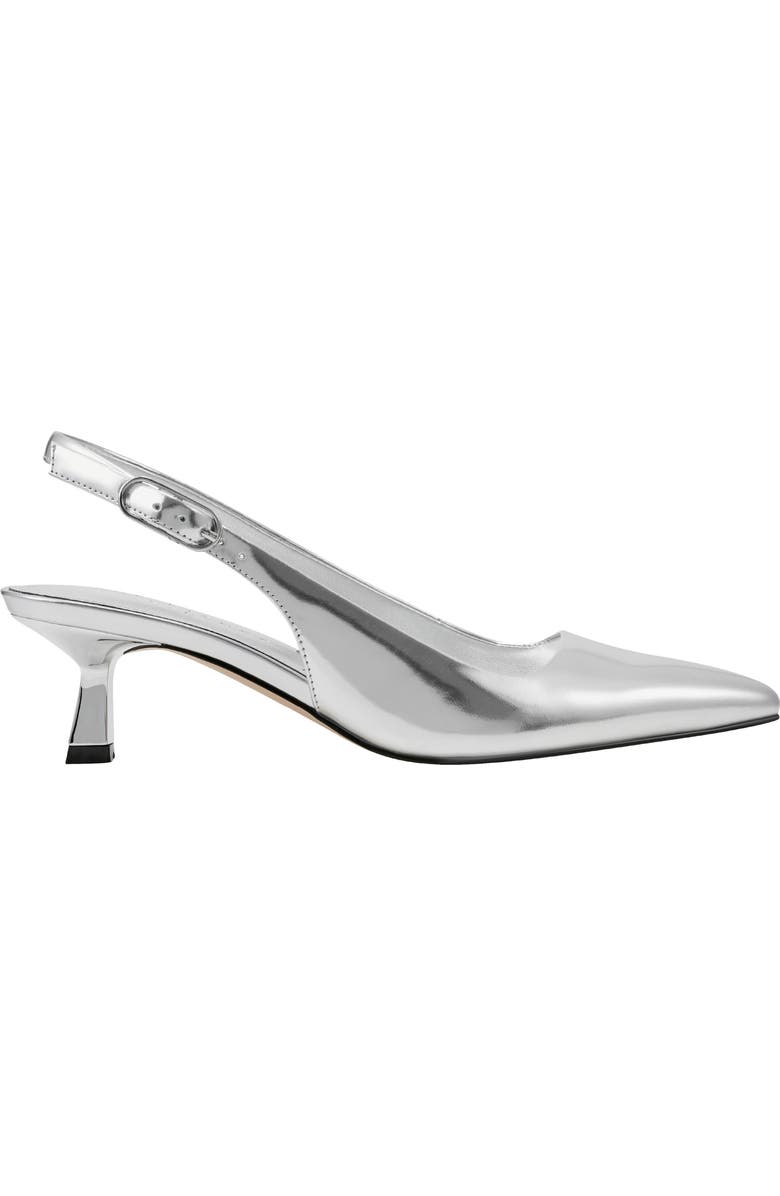 Marc Fisher LTD Kory Pointed Toe Kitten Heel Pump, Alternate, color, Silver