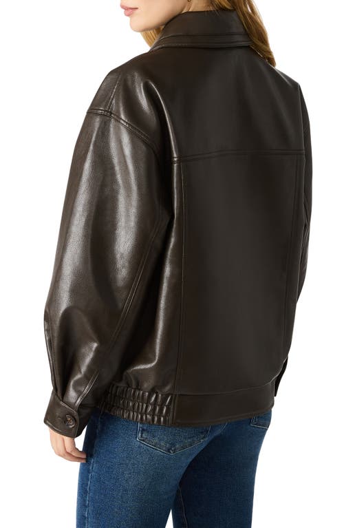 Steve Madden Henson Faux Leather Jacket In Brown