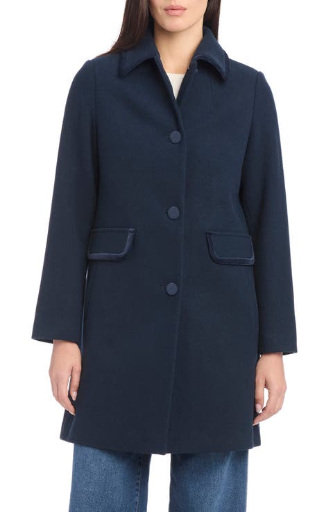 Velvet Trim Coat