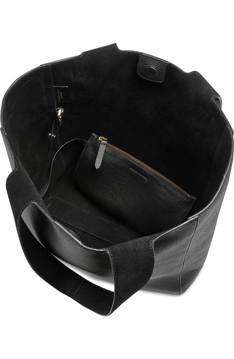 Strathberry Melody Fine Grain Leather Tote, Alternate, color, Black