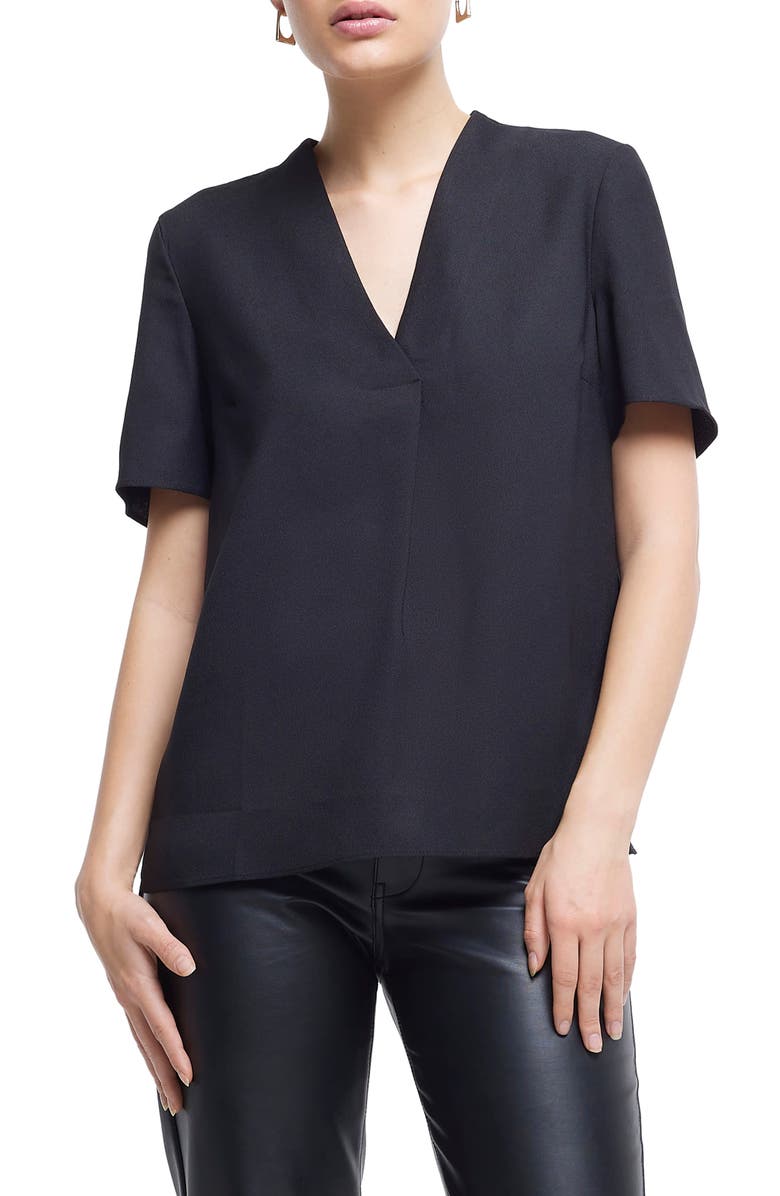 River Island Smart V-Neck Top, Main, color, 