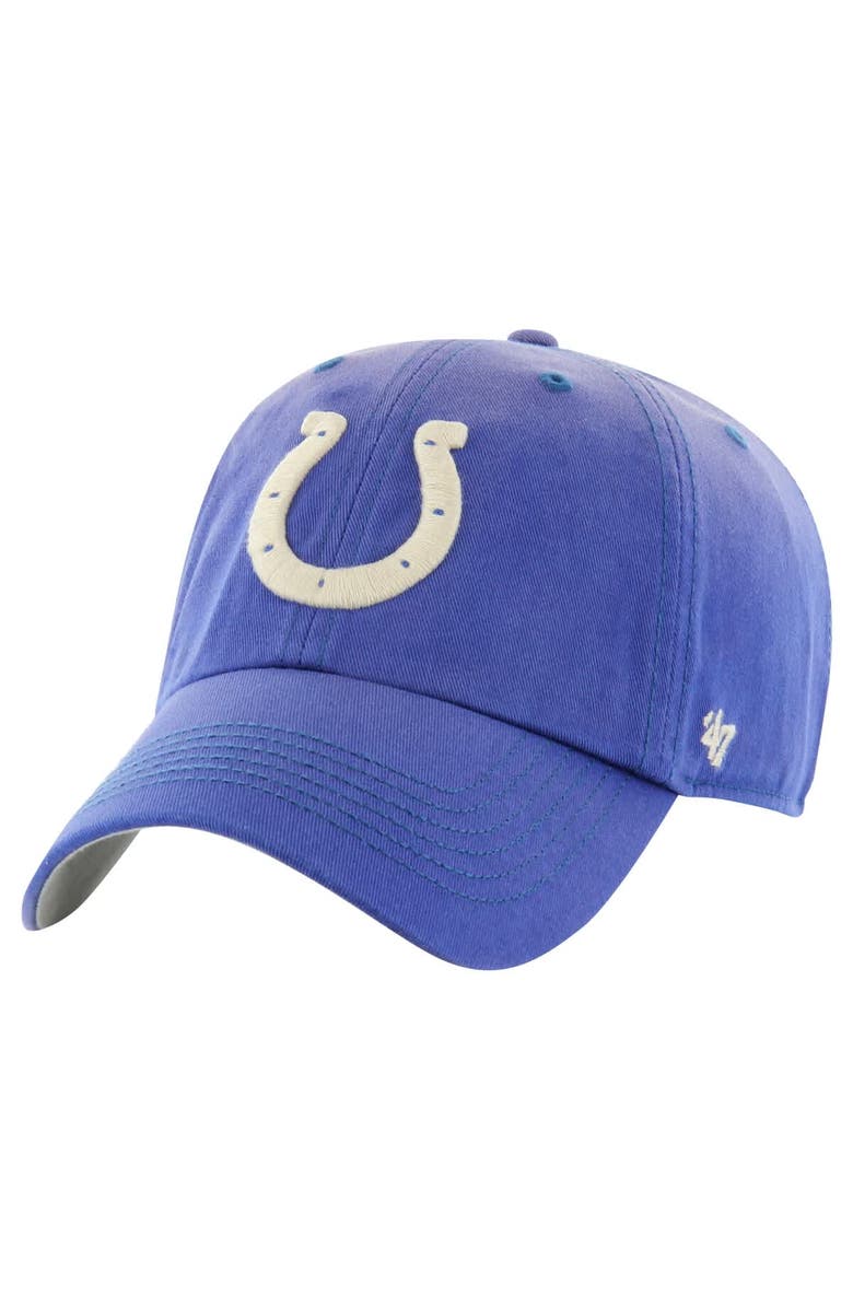 '47 Men's '47  Royal Indianapolis Colts Dusted Relaxed Clean Up Adjustable Hat, Main, color, 