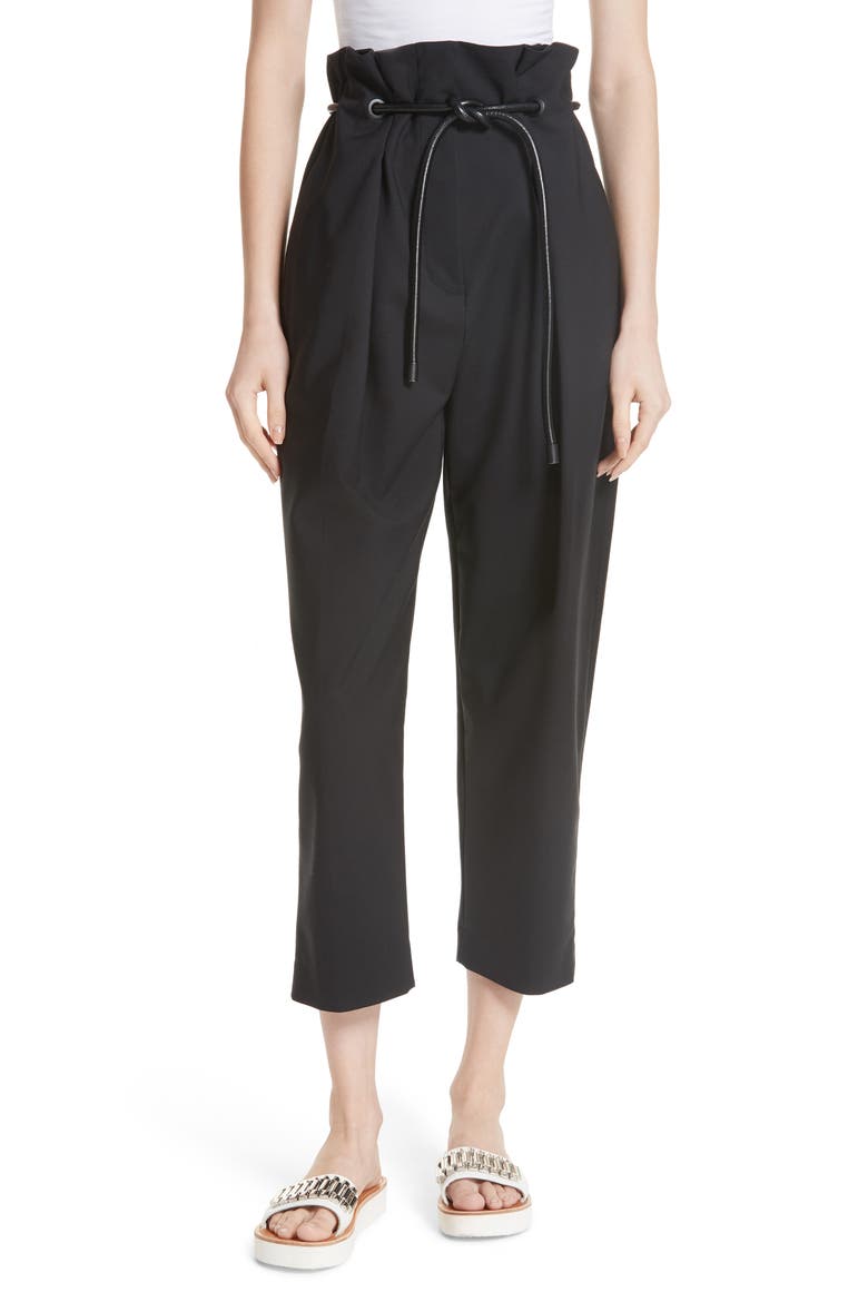 Origami Crop Flare Pants, Main, color, BLACK