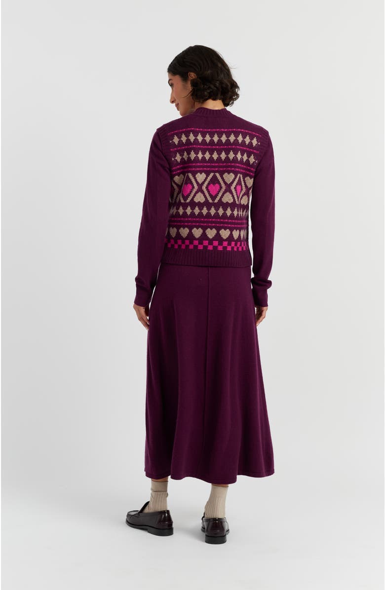 Chinti & Parker Wool Cashmere Hearts and Diamonds Tank, Alternate, color, Mulberry