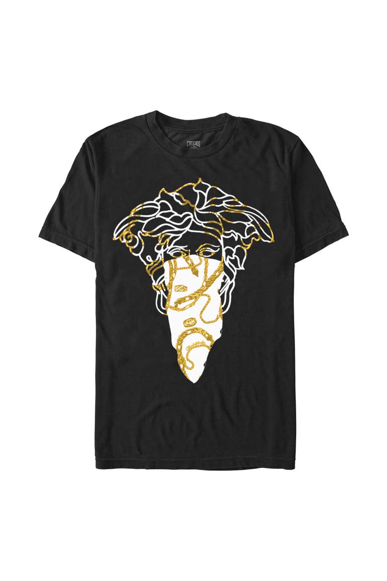 Men's Crooks & Castles Medusa White Bandana  Graphic T-Shirt, Main, color, Black