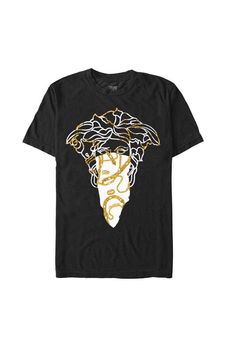 Crooks & Castles Men's Crooks & Castles Medusa White Bandana Graphic T-Shirt, Main, color, Black