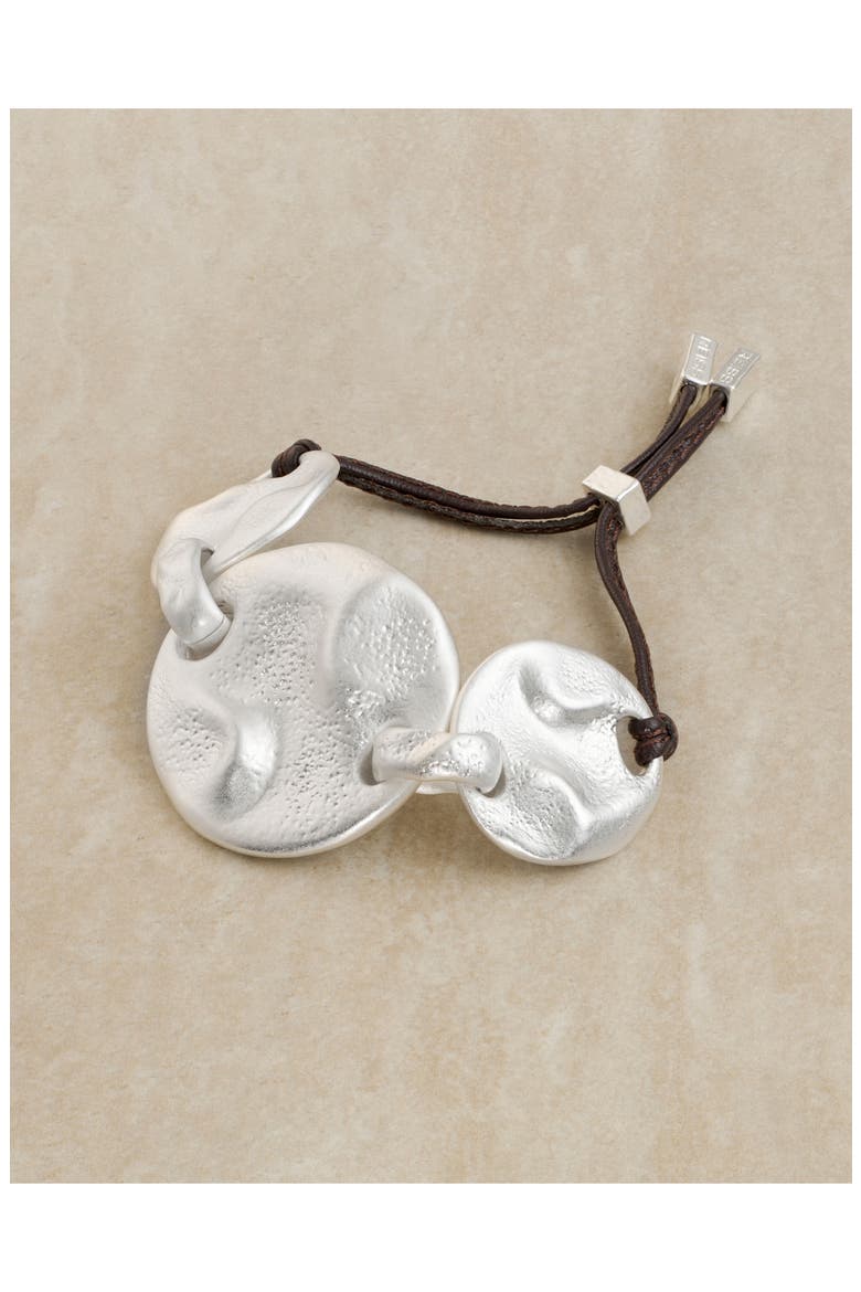 Ona Leather Cord Bracelet, Alternate, color, SILVER TONE / BROWN