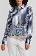 Foxcroft Jodie Stripe Cotton Button-Up Shirt
