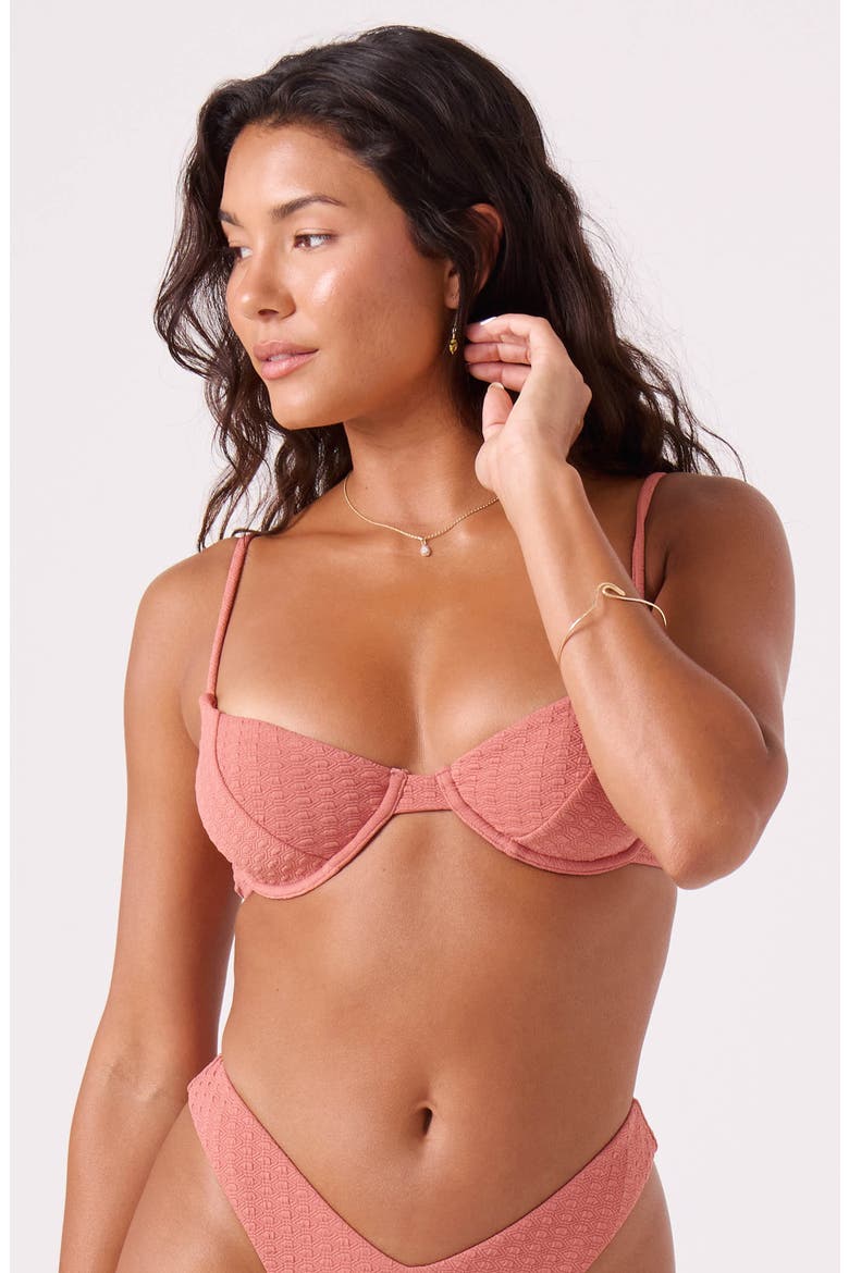 Haleiwa Underwire Bikini Top, Alternate, color, CANYON ROSE