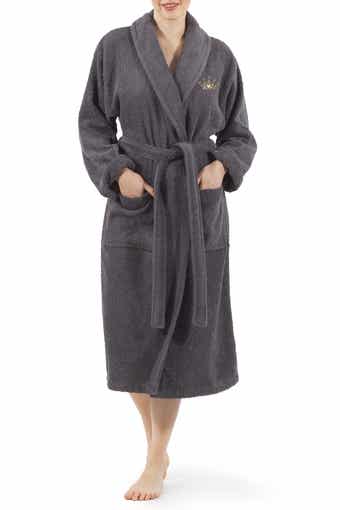 Linum Home Textiles Cheetah Crown Design Embroidered Terry Bathrobe