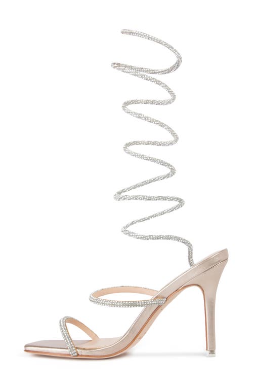 Black Suede Studio Court Ankle Wrap Sandal In Blush Metallic Leather